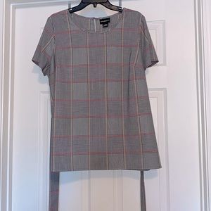 Short sleeved tie front blouse